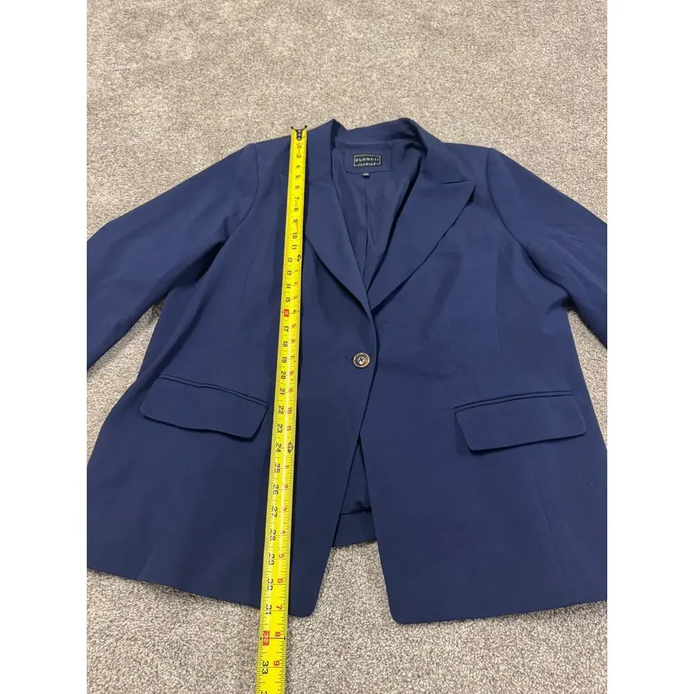 Anthropologie Eloquii Premier Navy Single-Button Blazer
